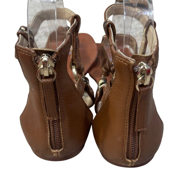 WHBM Aviva Gladiator Sandal Brown Snake size 8.5 Back Zip - Picture 6 of 11